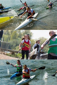 Katie Brookes (in white boat) 