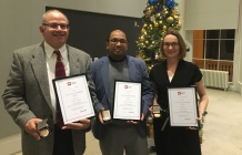 Professor Nav Mustafee (centre), Professor Todd R Kaplan and Dr Alison Harper (right) received The Lyn Thomas Impact at the OR Society’s Blackett Lecture (December 2021). The team from Exeter also included Emeritus Professor John Powell and Professor Surajeet Chakravarty