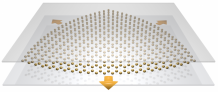 Straining a honeycomb metasurface generates an artificial magnetic field for light which can be tuned by embedding the metasurface inside a cavity waveguide